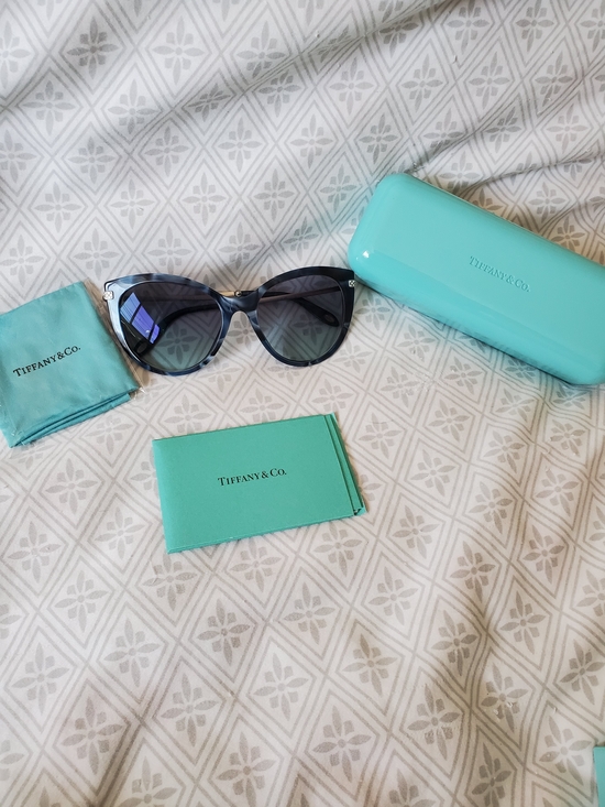 Tiffany & Co. Polarized Cat-Eye Sunglasses - TF  4143-B Shell Blue 55-18-140 main image 9